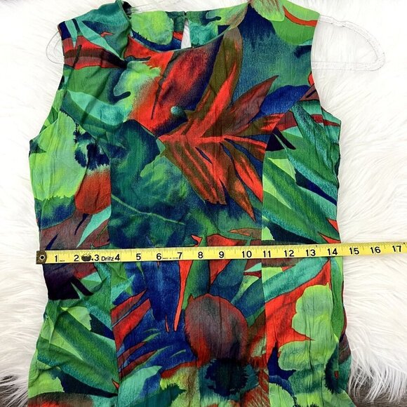 Jams World Hawaii Womens Small Lagoon Floral Sleeveless Tank Rayon Dress - Picture 7 of 9